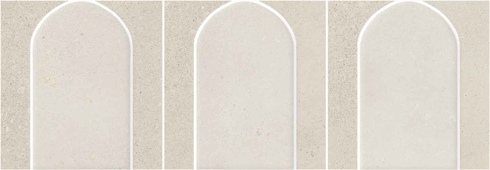 Betoonimustriga mosaiikplaat Tau Detroit White Arco, 43,7x14,3 cm, valge