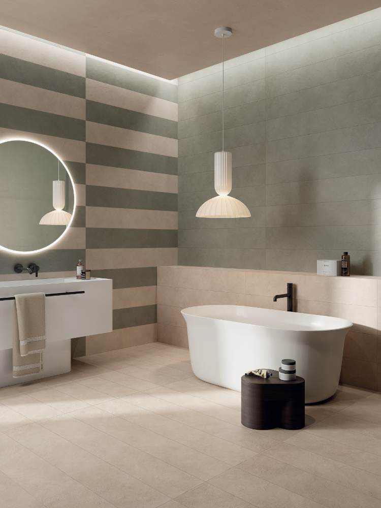 Solid colour porcelain floor tile ABK Alterego Cream, 60x120 cm, 8.5 mm, natural matt, slip-resistant R10