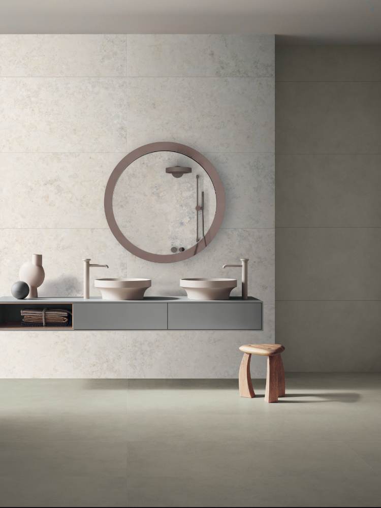 Solid colour porcelain wall tile ABK Alterego Mud, 10x60 cm, 8.5 mm, matt