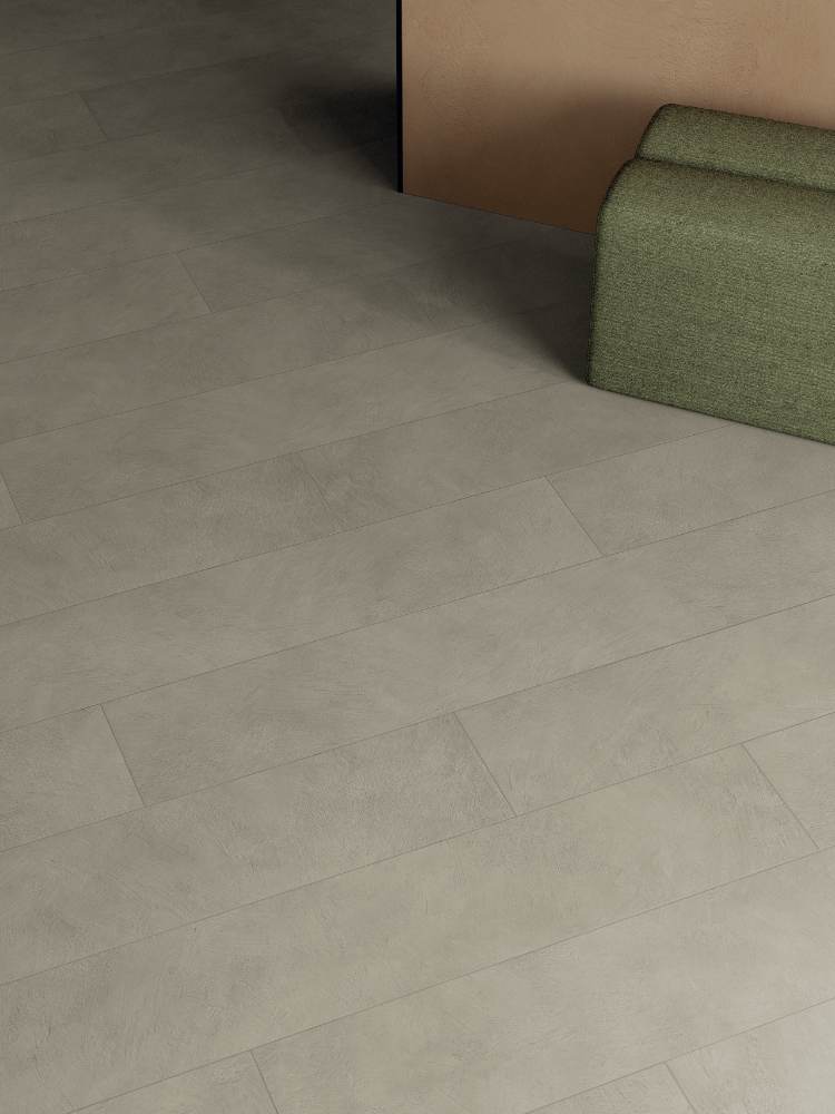 Solid colour porcelain wall tile ABK Alterego Mud, 10x60 cm, 8.5 mm, matt