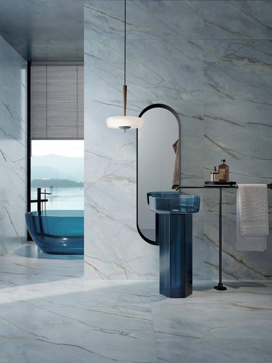 Marble effect large porcelain slab ABK Sensi Nuance Deep River, 120x280 cm, 6 mm, polished 3D textured (lux 3D) – 4