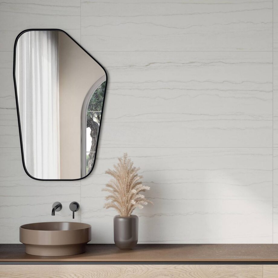 Marble effect porcelain tiles ABK Sensi Nuance White Macaubas, 120x120 cm, 8.5 mm, natural matt, slip-resistant R10 – 3