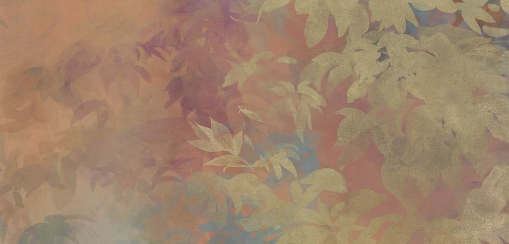 Patterned decorative porcelain tile ABK Wide&Style Foliage Orange B, 120x240 cm (4 x 60x120 cm), 8.5 mm, matt