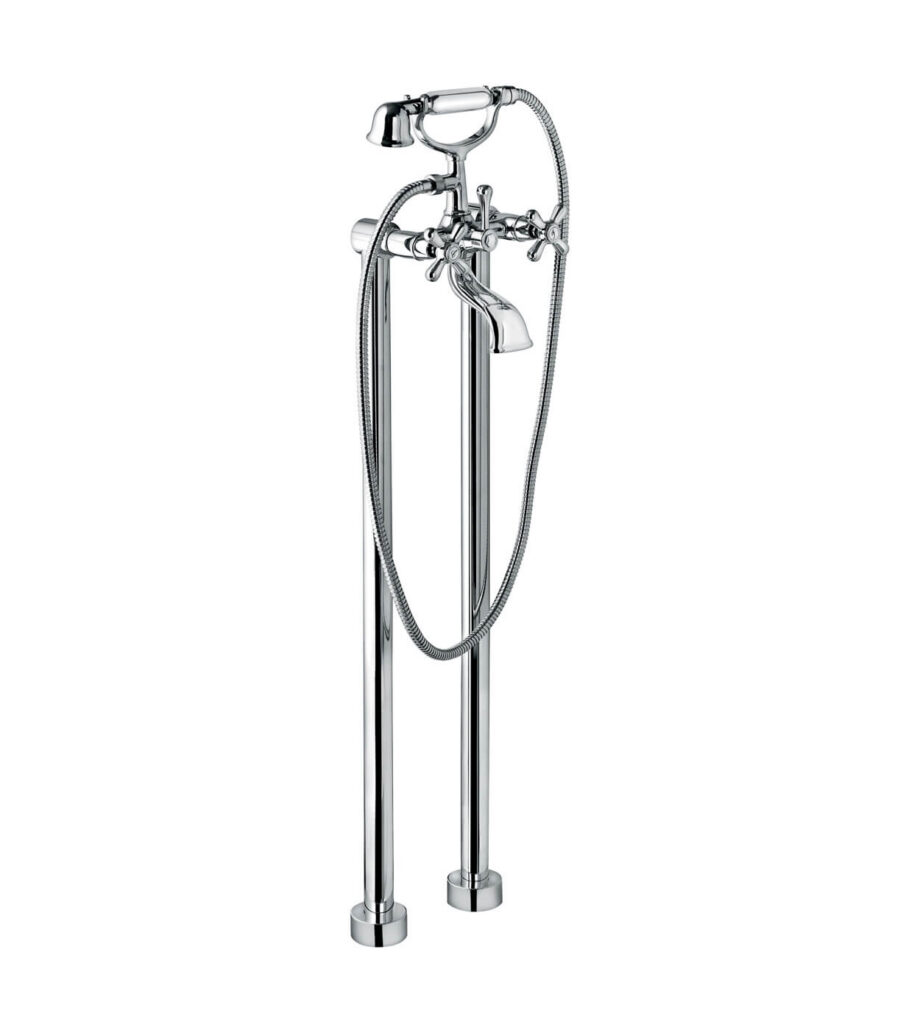 Bath mixer on floor columns Emmevi Decò Classic 1201128 with hand shower