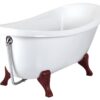 Bathtub PAA VICTORIA in matt Silkstone with wooden legs Bathtub PAA VICTORIA in matt Silkstone with wooden legs