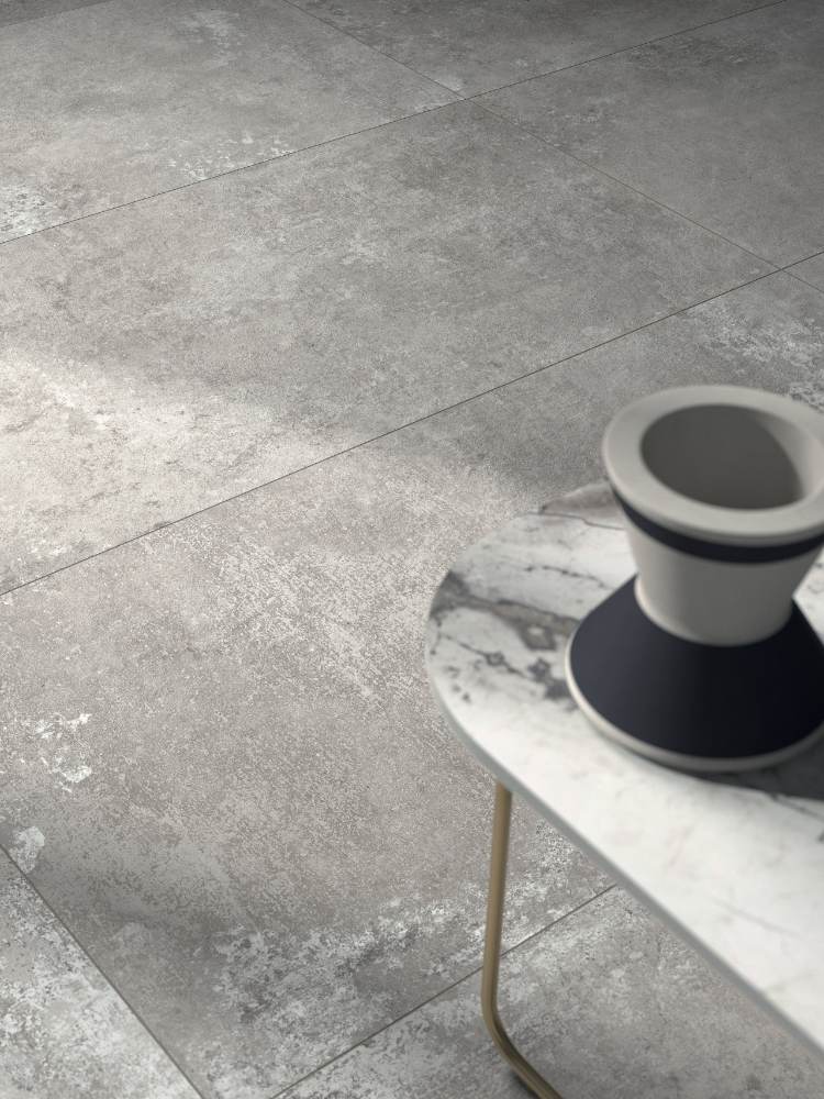Concrete effect porcelain floor tile ABK Ghost Grey, 60x120 cm, 8.5 mm, natural matt, slip-resistant R10 – 3