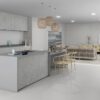 Concrete effect porcelain tile Tau Integra White, white – view 2 Concrete effect matt porcelain floor tile Tau Integra White, 30x60 cm, 9 mm, white, R10, rectified – 2