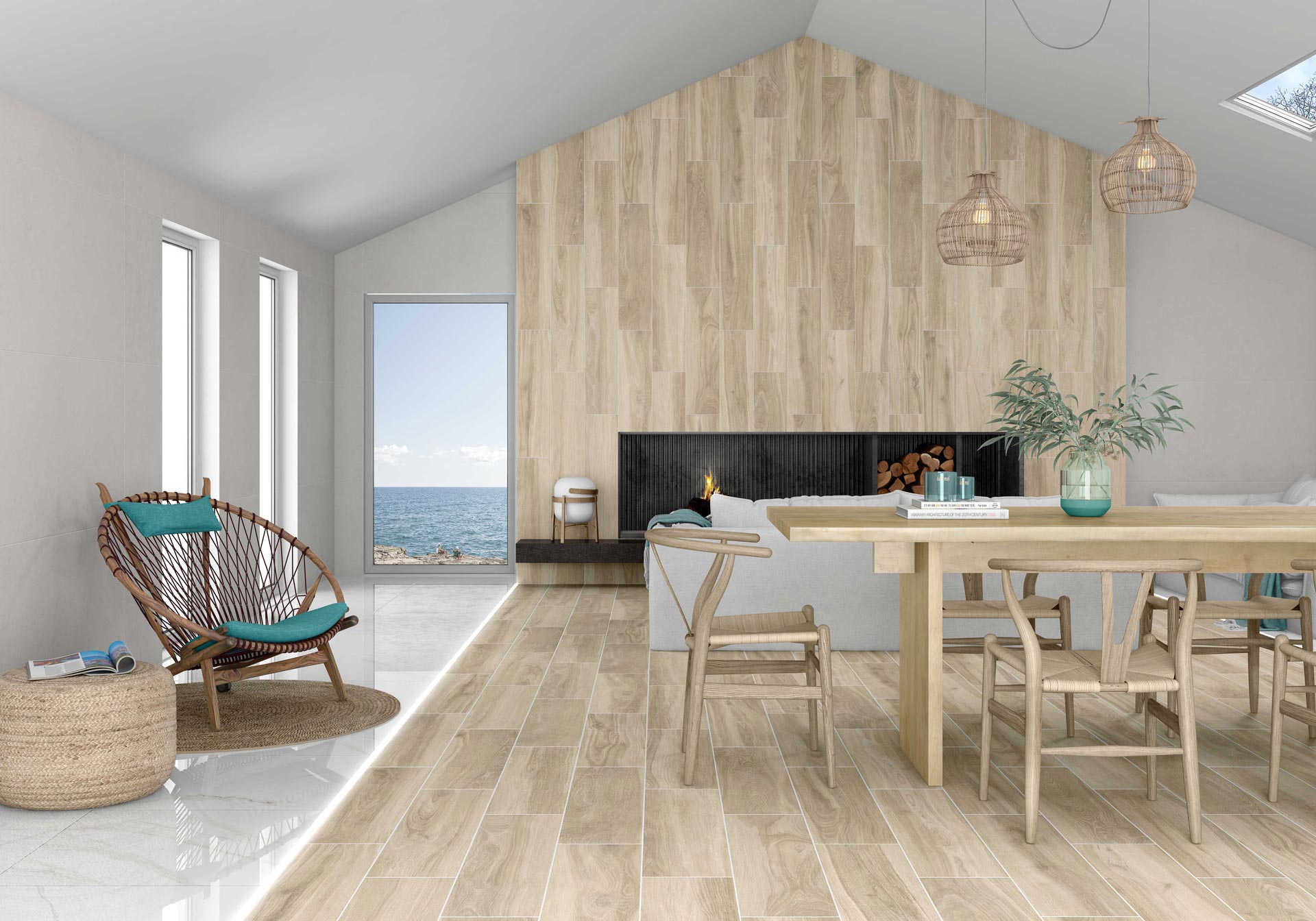Concrete effect matt porcelain floor tile Tau Integra White, 30x60 cm, 9 mm, white, R10, rectified – 4