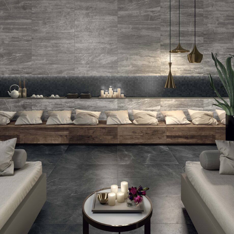 Ceramic tiles ABK  Sensi Pietra Grey Sable R 60x60cm