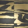 Ceramic wall tile with PVD metallic pattern Dune Flat Savannah Black & Gold, 7.5x30 cm, 8 mm, black & gold
