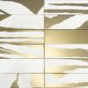 Ceramic wall tile with PVD metallic pattern Dune Flat Savannah White & Gold, 7.5×30 cm, 8 mm, white & gold Ceramic wall tile with PVD metallic pattern Dune Flat Savannah White & Gold, 7.5x30 cm, 8 mm, white & gold