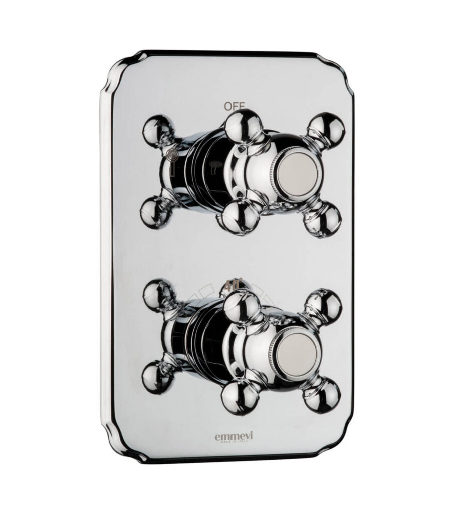 Concealed thermostatic shower mixer Emmevi Decò Classic 12319, 2 outlets, chrome Concealed thermostatic shower mixer Emmevi Decò Classic 12319, 2 outlets