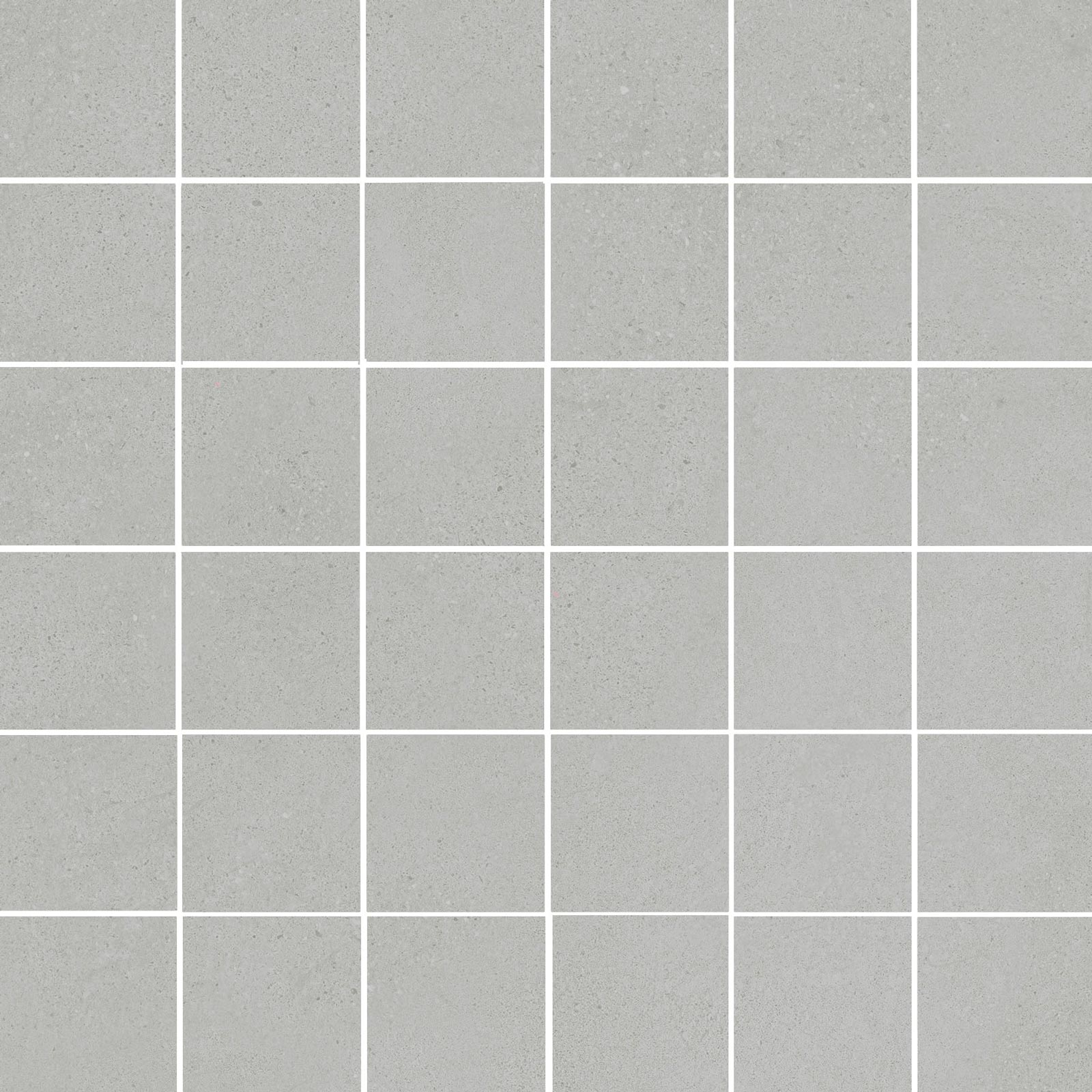 Concrete effect porcelain mosaic tile Tau Integra Silver 5x5, 30x30 cm, silver grey