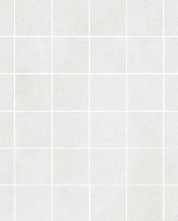 Concrete effect porcelain mosaic tile Tau Integra White 5x5, 30x30 cm, white
