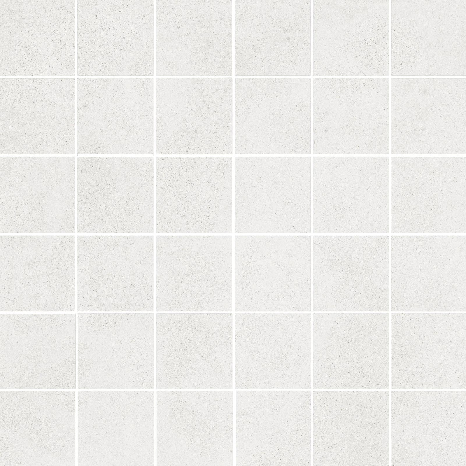 Concrete effect porcelain mosaic tile Tau Integra White 5x5, 30x30 cm, white