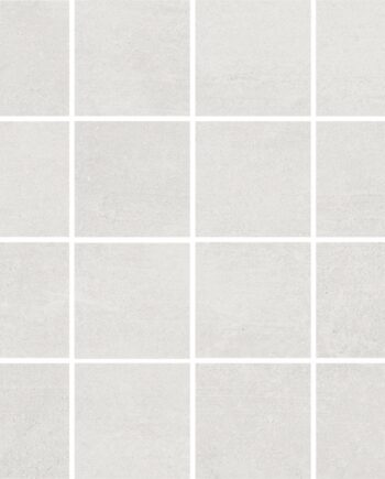 Concrete effect porcelain mosaic tile Tau Lema White 7x7, 30x30 cm, white