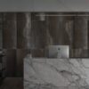 Corten steel-effect porcelain tile Tau Corten A, rust brown – view 2 Corten steel-effect porcelain floor tile Tau Corten A, 30x60 cm, 10.5 mm, rust brown, rectified – 2