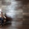 Corten steel-effect porcelain tile Tau Corten A, rust brown – view 5 Corten steel-effect porcelain floor tile Tau Corten A, 30x60 cm, 10.5 mm, rust brown, rectified – 5