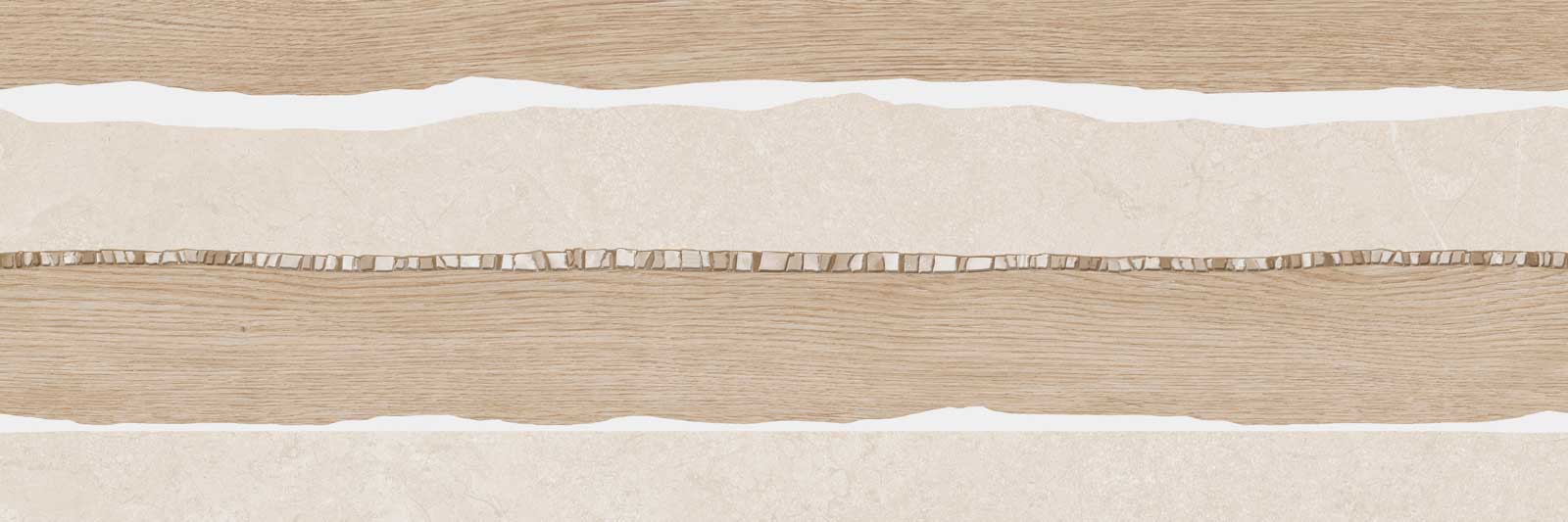 Decorative ceramic wall tile Tau Lithos Wall Brading Linen, 30x90 cm, linen beige