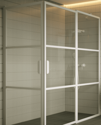 Shower enclosure Hietakari Bläk 763 Tokyo, white frame, clear glass