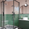 Shower enclosure Hietakari Bläk 896 New York, Mocha frame, reeded glass Shower enclosure Hietakari Bläk 896 New York, Mocha frame, reeded glass