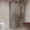 Shower enclosure Hietakari Forma 372, aluminium frame, grey tinted glass