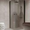 Shower enclosure Hietakari Forma 372, black frame, grey tinted glass