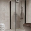 Shower enclosure Hietakari Forma 372, black frame, clear glass