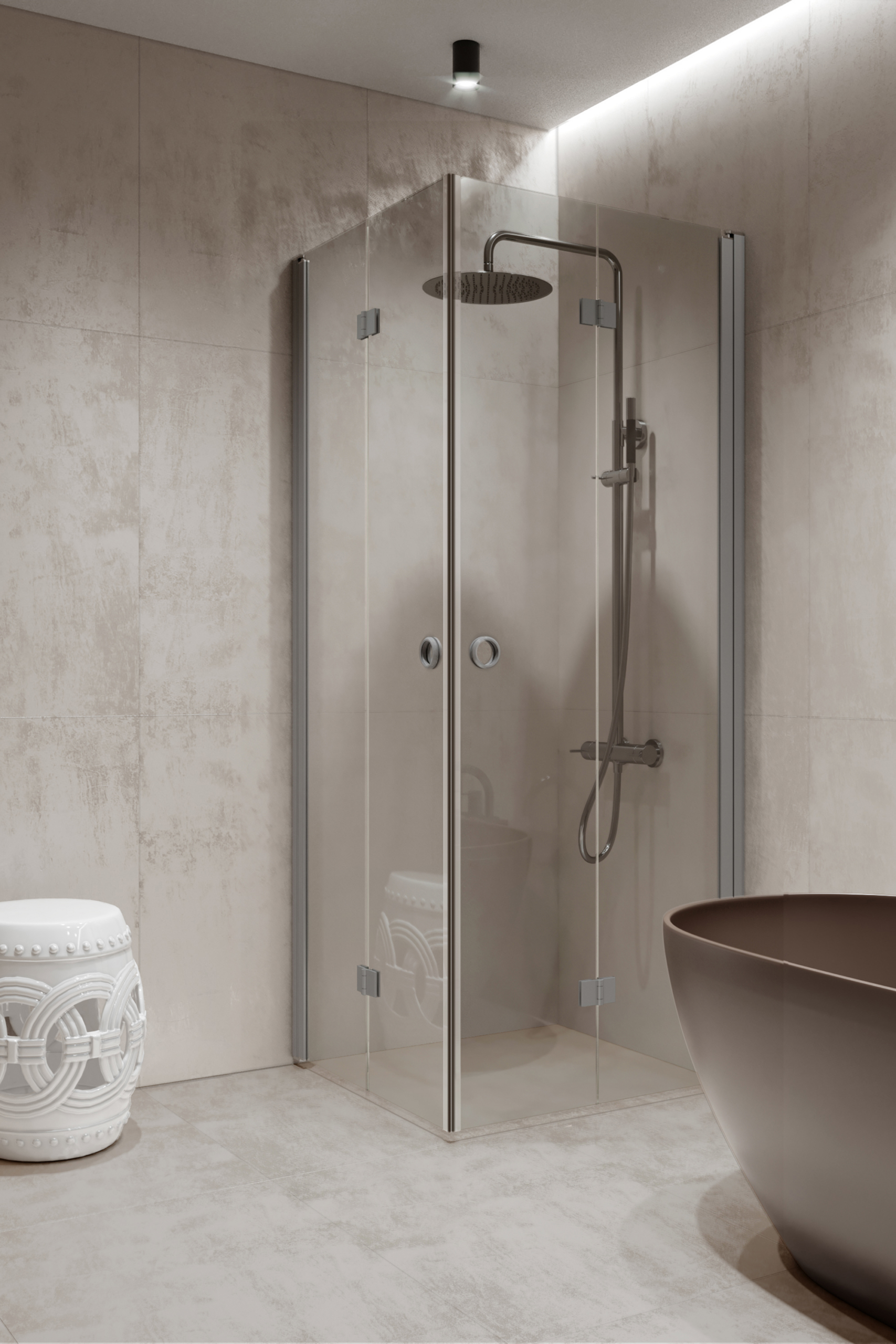 Shower enclosure Hietakari Forma 376, aluminium frame, clear glass Shower enclosure Hietakari Forma 376, aluminium frame, clear glass