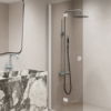 Folding shower screen Hietakari Forma 303, white frame, bronze tinted glass Folding shower screen Hietakari Forma 303, white frame, bronze tinted glass