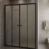 Alcove shower screen Hietakari Forma 464, black frame, satin frosted glass Alcove shower screen Hietakari Forma 464, black frame, satin frosted glass