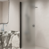Hinged shower door Hietakari Forma 302, black frame, satin frosted glass Hinged shower door Hietakari Forma 302, black frame, satin frosted glass