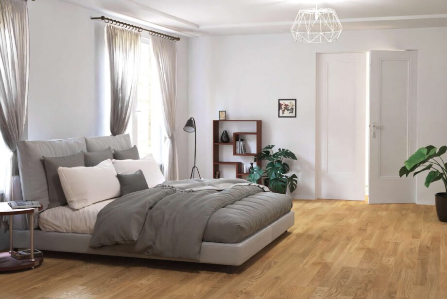 Engineered Oak Flooring 3-Strip Esta Classic extra matt lacquered – in an interior Engineered Oak Flooring 3-Strip Esta Classic extra matt lacquered – 3