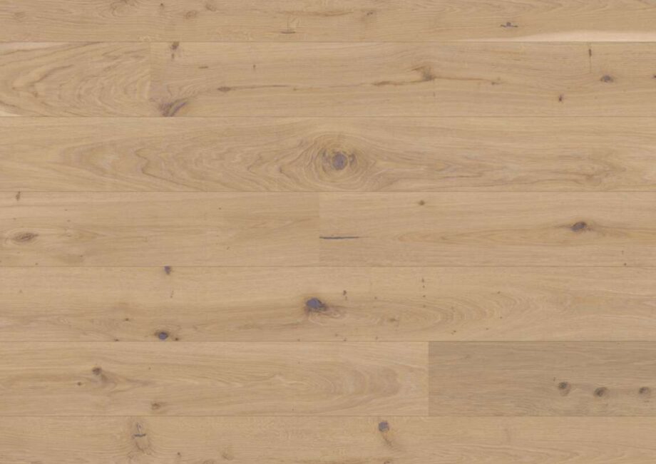 Engineered oak flooring Bauwerk Casapark Budget Cut oak 45 Crema deep brushed B-Protect® 181mm