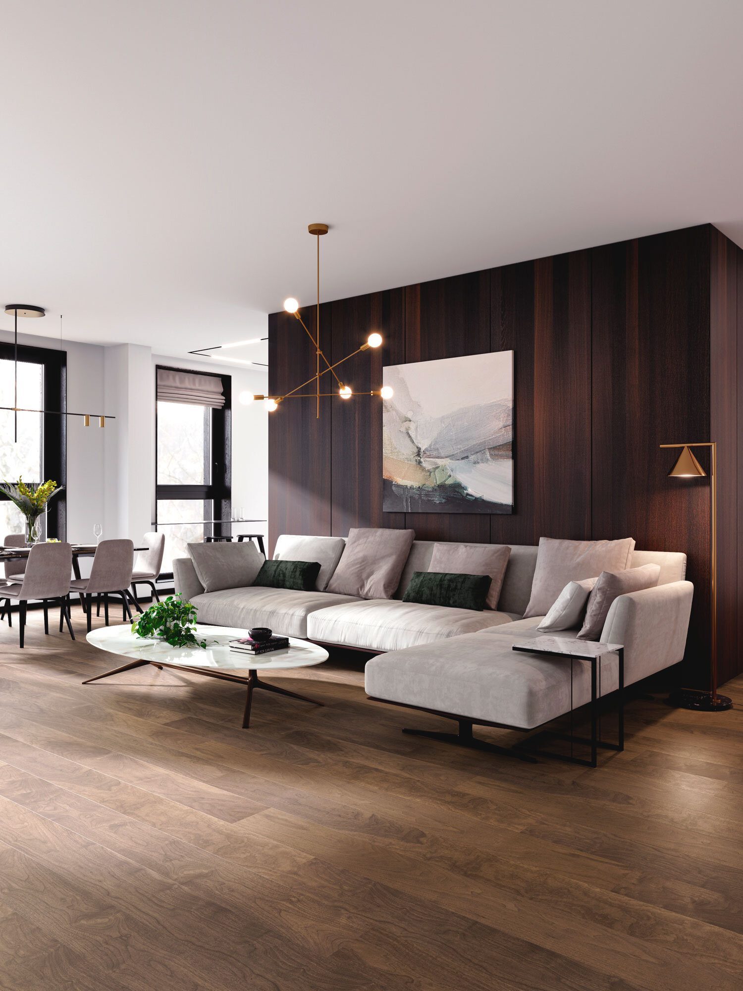 Engineered Walnut Flooring Esta City extra matt lacquered – 2