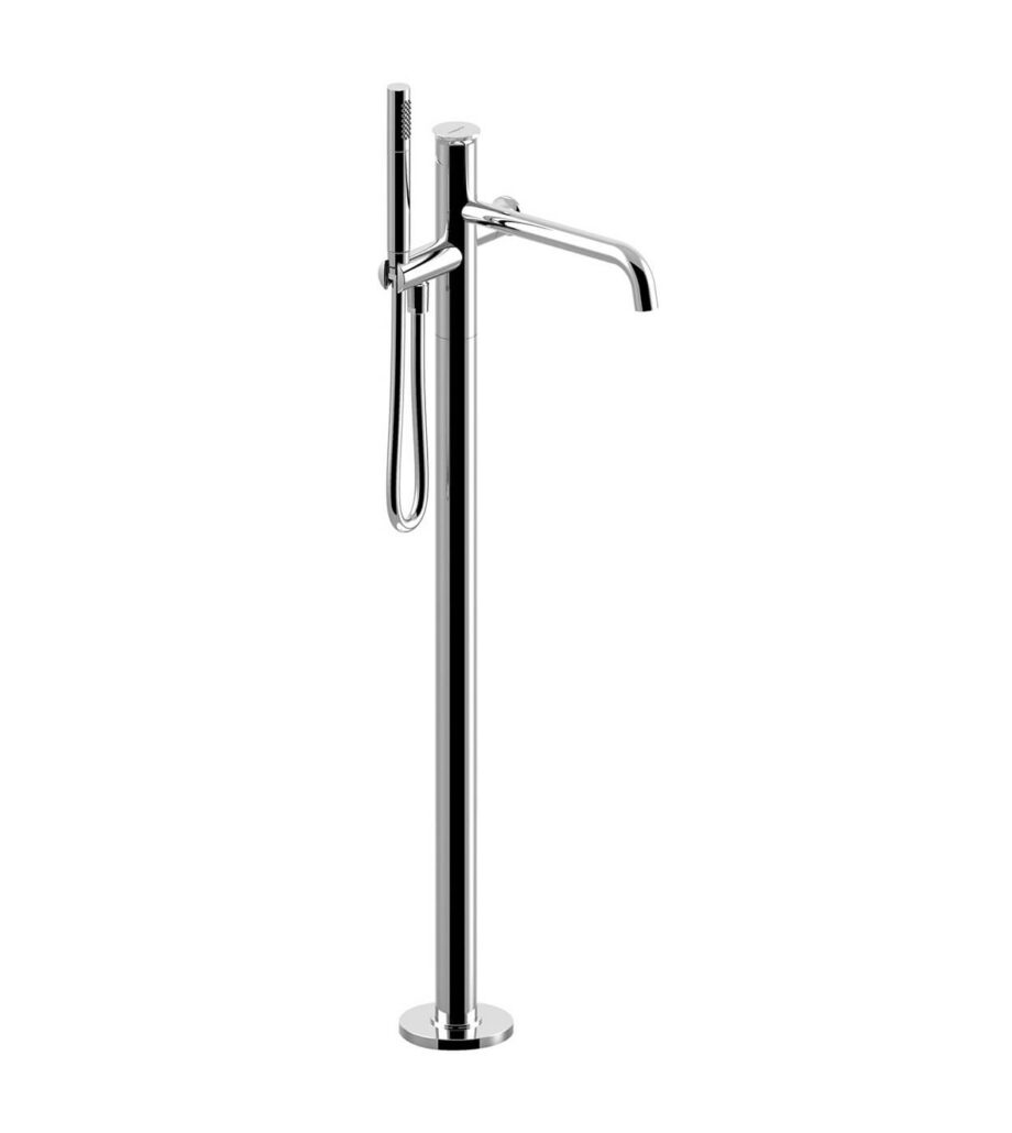Freestanding bath mixer Emmevi Filobrass 85030 with hand shower – view 2 Freestanding bath mixer Emmevi Filobrass 85030 with hand shower – 2