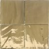Glossy gold metallic relief ceramic wall tile Dune Tabarca Gold Glossy, 15x15 cm, 9 mm