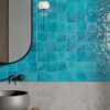 Hand-decorated ceramic wall tile ABK Poetry Colors Dec. Swim Turquoise, 8.5 glazed, handcrafted look Coloured ceramic wall tile ABK Poetry Colors Turquoise, 10x10 cm, 8.5 mm, glazed, handcrafted look – 3