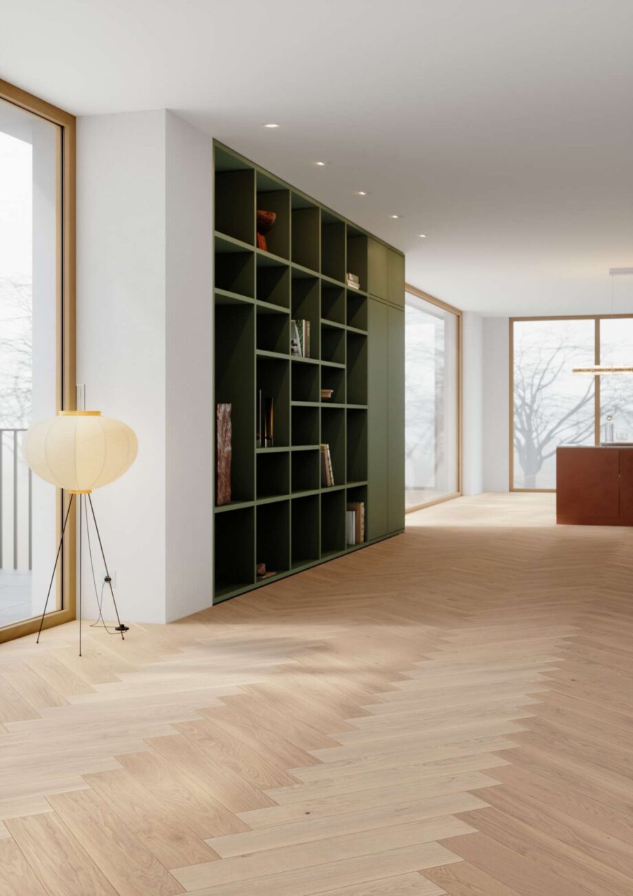Herringbone Flooring Bauwerk Vectorpark Oak Farina 24 oiled brushed – interior 3 Herringbone Flooring Bauwerk Vectorpark Oak Farina 24 oiled brushed – 4