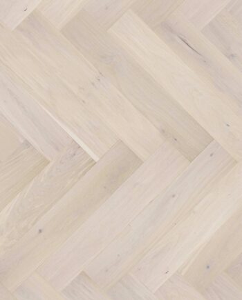 Herringbone parquet Oak White 1-strip beveled brushed white matt lacquer