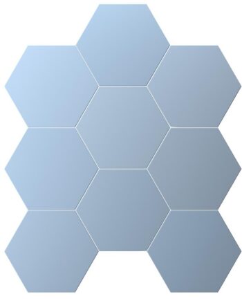 Hexagonal porcelain tile with shade variation Dune Chicago Exa Ocean, 21.5x25 cm, 9 mm, ocean blue, R10