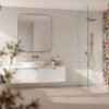 Stone-effect matt ceramic wall tile Tau Lithos Wall White, 30x90 cm, 8.7 mm, white, rectified – 3