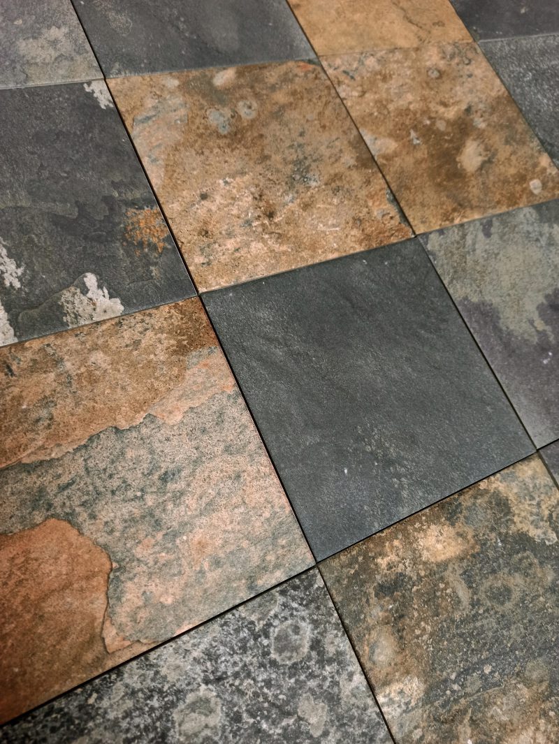 Bullnose slate-effect porcelain edge tile Dune Ardesia Multicolore Bullnose, 14.7x14.7 cm, 8 mm, multicoloured, R12 – 2