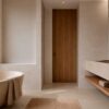 Stone-effect matt ceramic wall tile Tau Lithos Wall Linen, 30x90 cm, 8.7 mm, linen beige, rectified – 3