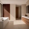 Stone-effect soft matt porcelain floor tile Tau Lithos Soft Linen, 60x120 cm, linen beige, rectified – 2