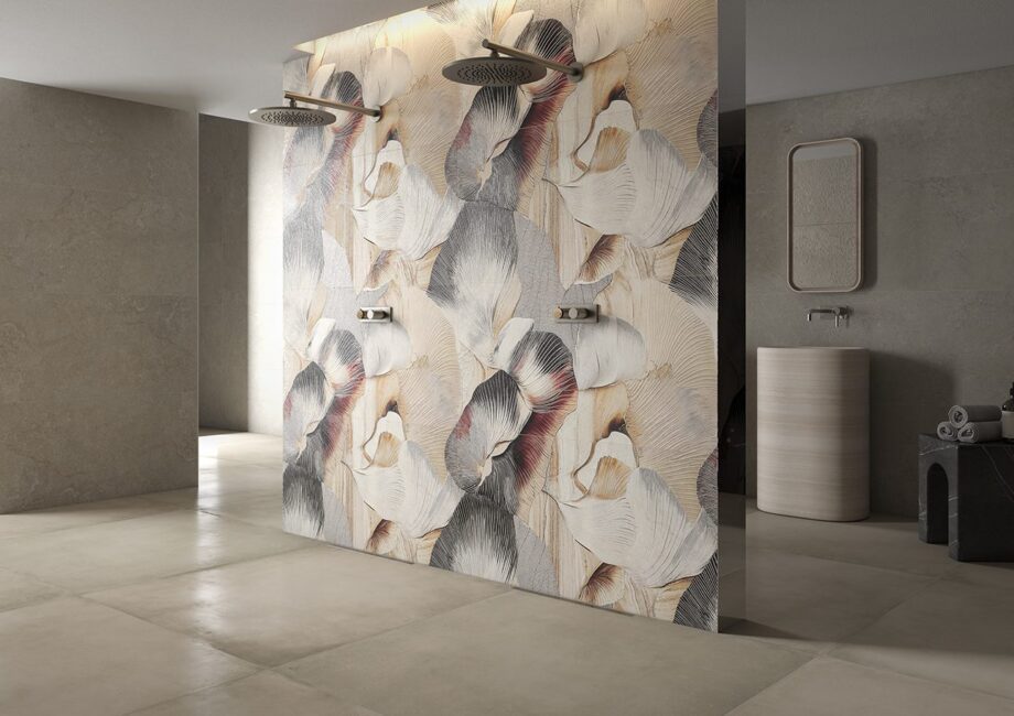 Stone-effect matt porcelain floor tile Tau Dorset Greige, 100x100 cm, greige, rectified – 2