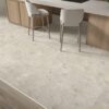 Stone-effect matt porcelain floor tile Tau Qatar White, 100x100 cm, white, rectified – 2