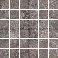 Stone-effect matt porcelain mosaic tile Himalaya Grey 5x5, 30x30 cm, 8.5 mm, grey, R10