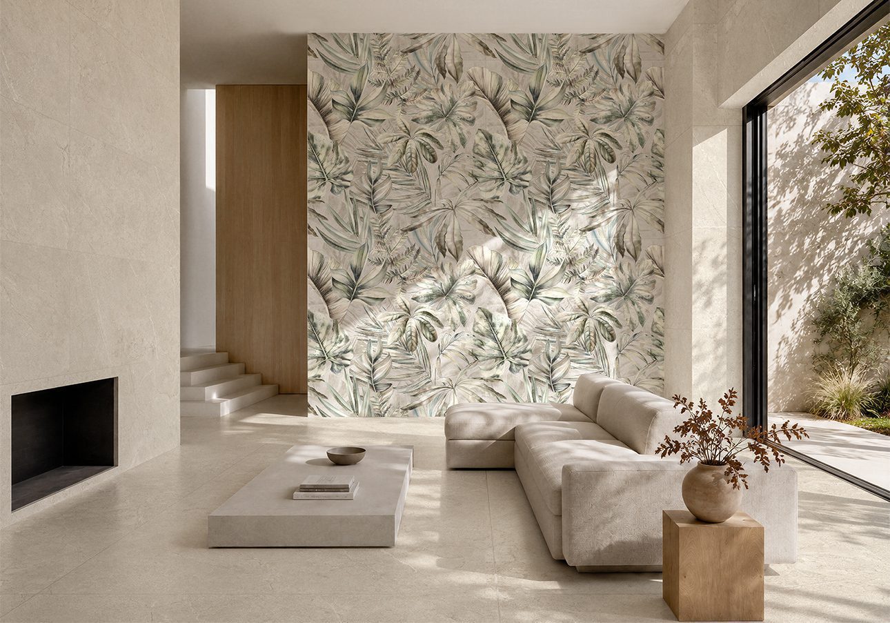 Stone-effect soft matt porcelain floor tile Tau Campaspero Soft Linen, 60x120 cm, linen beige, rectified – 2