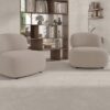 Stone-effect soft matt porcelain floor tile Tau Campaspero Soft White, 100x100 cm, white, rectified – 2